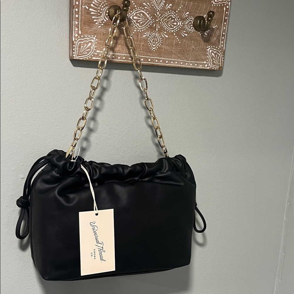 Universal Thread Black Shoulder Bag with Gold Chain